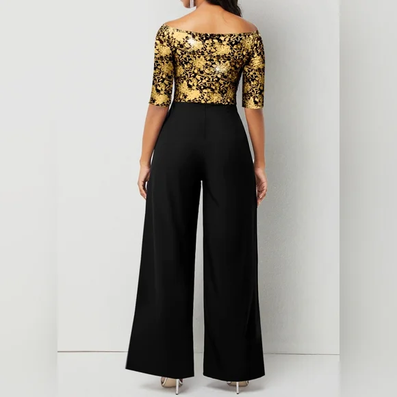 Hot golden jumpsuit NWOT - Picture 4 of 4